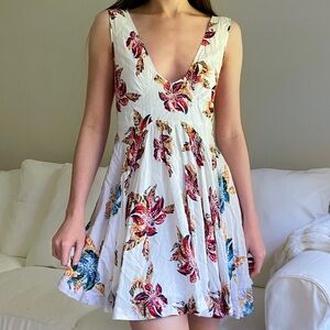 NWT Free People Flowy Floral White Sundress Dress